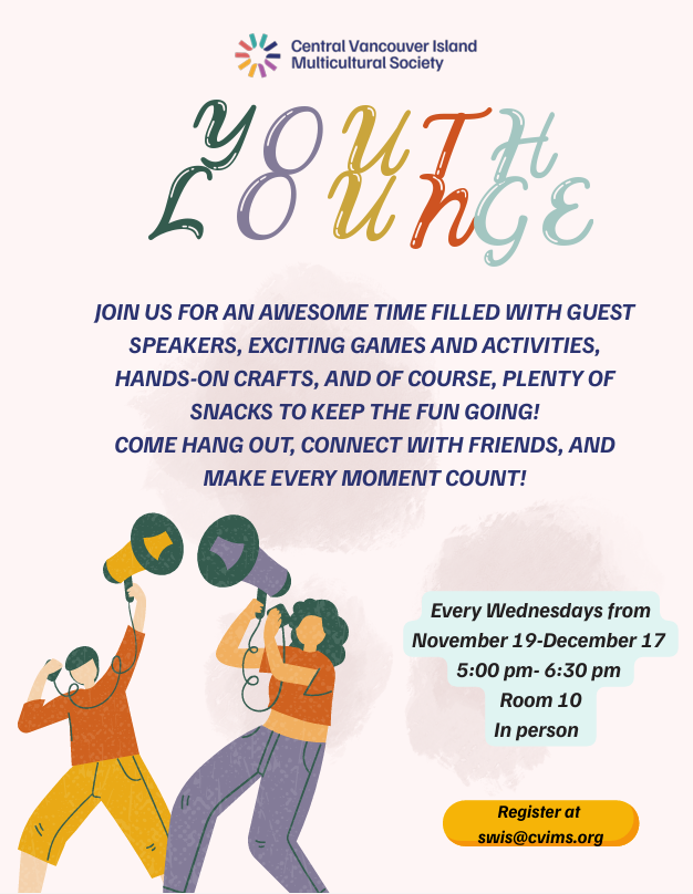 A poster for the Youth Lounge events